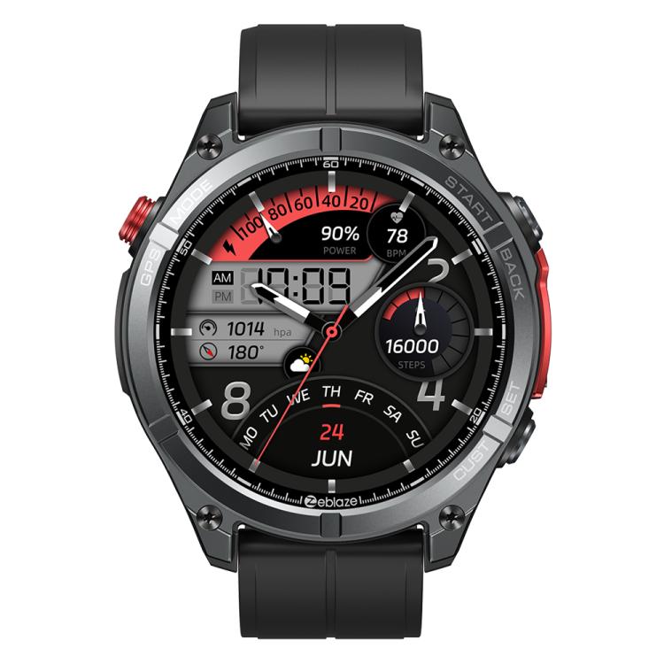 Zeblaze Stratos 4 Smartwatch GPS robusto per attività all'aperto con schermo da 1,43 pollici, resistenza fino a 5 ATM e certificazione IP69K.