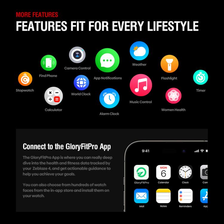 Zeblaze Stratos 4 Smartwatch GPS robusto per attività all'aperto con schermo da 1,43 pollici, resistenza fino a 5 ATM e certificazione IP69K.