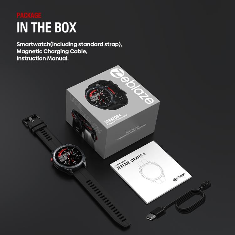 Zeblaze Stratos 4 Smartwatch GPS robusto per attività all'aperto con schermo da 1,43 pollici, resistenza fino a 5 ATM e certificazione IP69K.