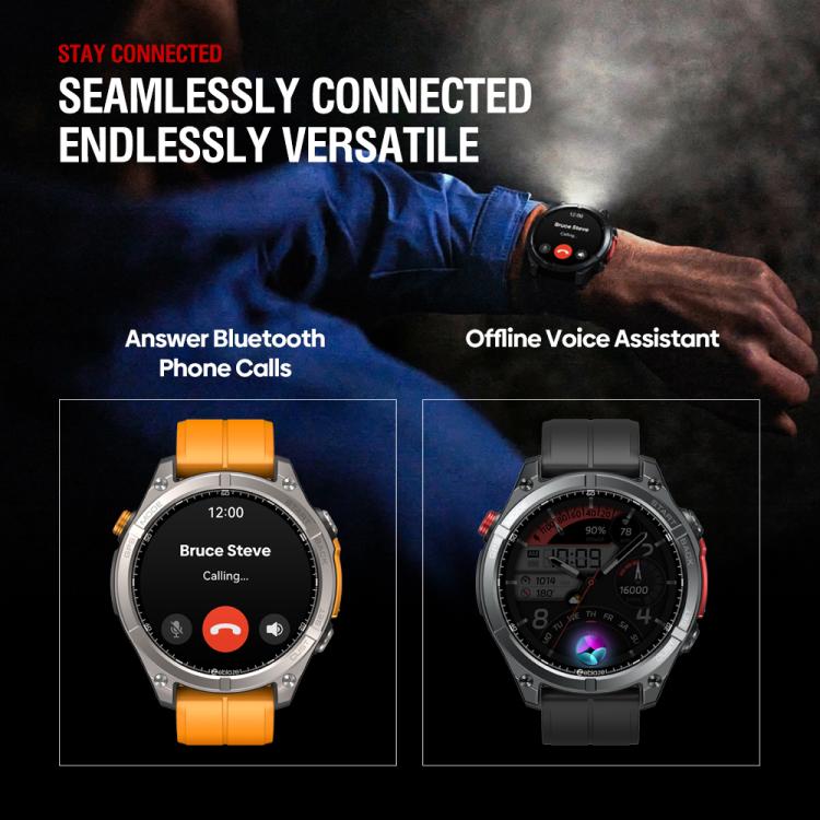 Zeblaze Stratos 4 Smartwatch GPS robusto per attività all'aperto con schermo da 1,43 pollici, resistenza fino a 5 ATM e certificazione IP69K.