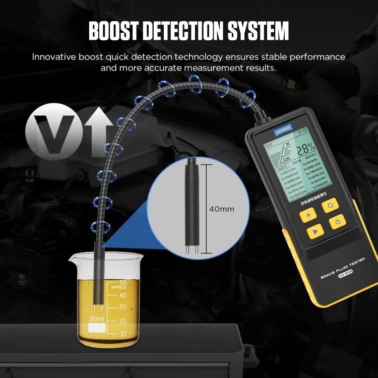 AUTOOL AS502 Tester intelligente digitale per liquido freni auto, con controllo del contenuto di acqua., AS502