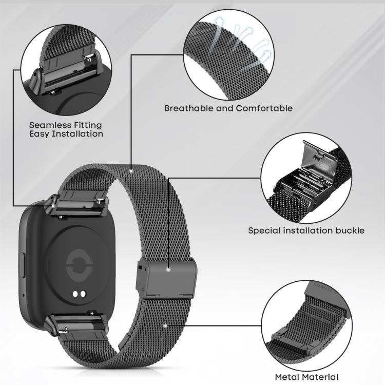 Cinturino per orologio xDfind con fibbia in metallo e maglia d'acciaio., For Redmi Watch 3