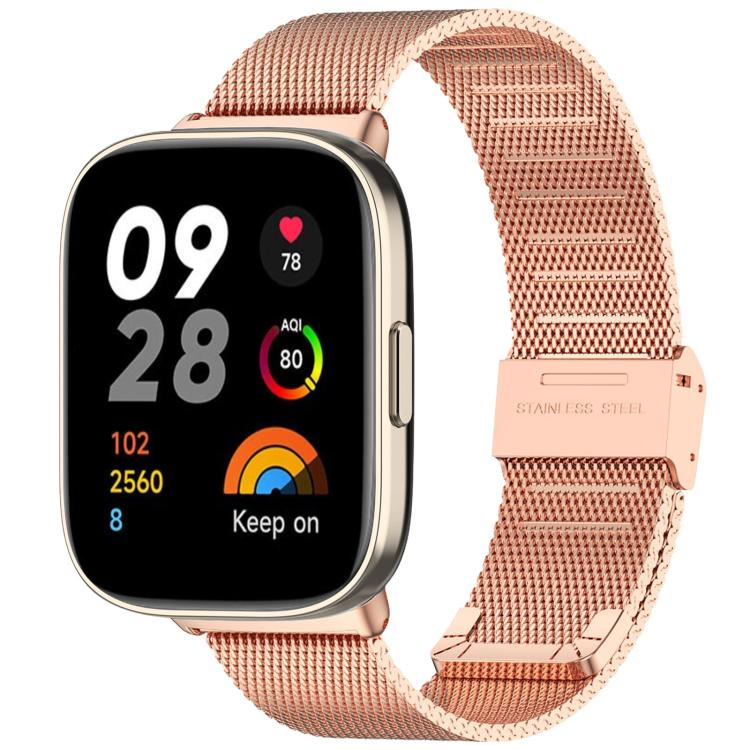 Cinturino per orologio xDfind con fibbia in metallo e maglia d'acciaio., For Redmi Watch 3