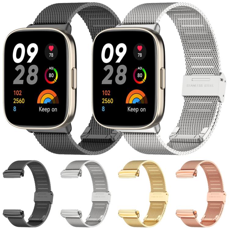 Cinturino per orologio xDfind con fibbia in metallo e maglia d'acciaio., For Redmi Watch 3