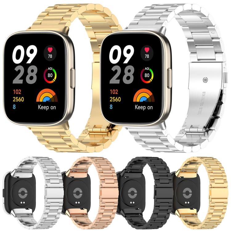 Cinturino per orologio xDfin a tre perline in acciaio inossidabile, For Redmi Watch 3