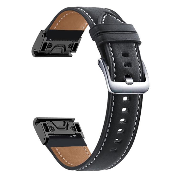 Cinturino per orologio xDfind in pelle con fibbia argentata a sgancio rapido., For Garmin Fenix 7 / 7X / 6X 26mm, For Garmin Fenix 7 / 7X / 6X 22mm