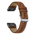 Cinturino per orologio xDfind in pelle con fibbia argentata a sgancio rapido., For Garmin Fenix 7 / 7X / 6X 26mm, For Garmin Fenix 7 / 7X / 6X 22mm