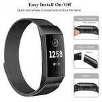 Cinturino per orologio xDfind Milanese magnetico in acciaio inossidabile, For Fitbit Charge 3 / 4