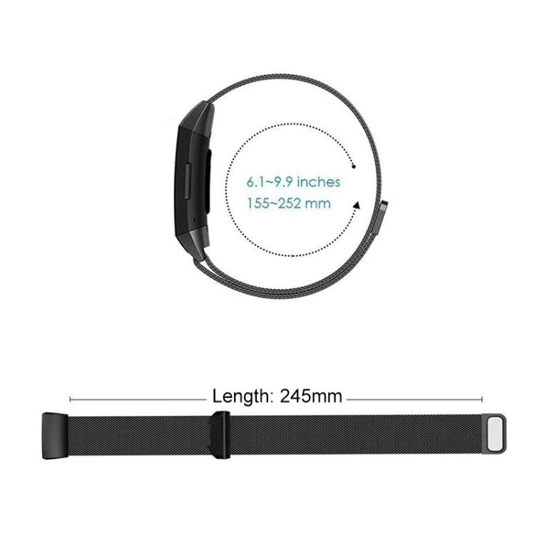Cinturino per orologio xDfind Milanese magnetico in acciaio inossidabile, For Fitbit Charge 3 / 4