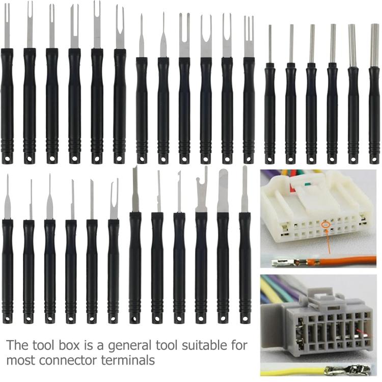 Set di 30 pezzi di strumenti per la rimozione dei terminali dei cablaggi auto, 30pcs / Set
