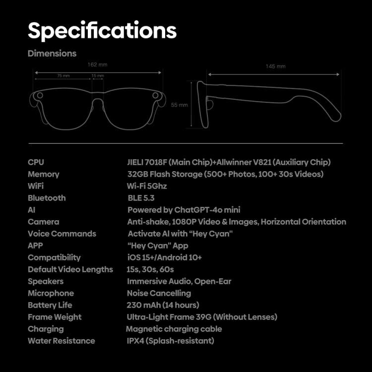 Occhiali da tiro Zeblaze Eyewear con intelligenza artificiale, audio a orecchio aperto e assistenza AI.