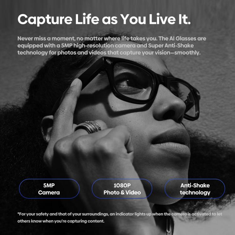 Occhiali da tiro Zeblaze Eyewear con intelligenza artificiale, audio a orecchio aperto e assistenza AI.