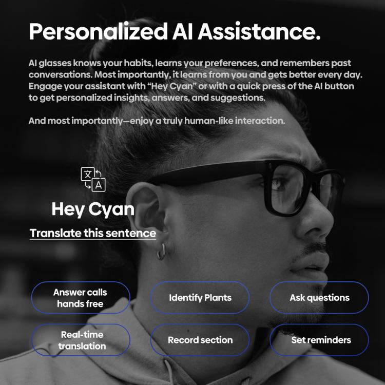 Occhiali da tiro Zeblaze Eyewear con intelligenza artificiale, audio a orecchio aperto e assistenza AI.