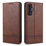 AZNS Custodia in pelle a vibrazione orizzontale con struttura in vitello magnetico con slot per carte, supporto e portafoglio, For vivo X30 / X30 Pro, For vivo X50 / X50 Pro, For vivo Y50, For vivo Z6