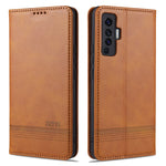 AZNS Custodia in pelle a vibrazione orizzontale con struttura in vitello magnetico con slot per carte, supporto e portafoglio, For vivo X30 / X30 Pro, For vivo X50 / X50 Pro, For vivo Y50, For vivo Z6