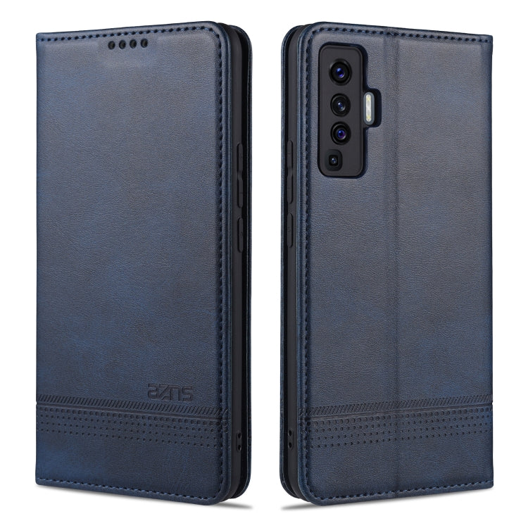 AZNS Custodia in pelle a vibrazione orizzontale con struttura in vitello magnetico con slot per carte, supporto e portafoglio, For vivo X30 / X30 Pro, For vivo X50 / X50 Pro, For vivo Y50, For vivo Z6