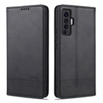 AZNS Custodia in pelle a vibrazione orizzontale con struttura in vitello magnetico con slot per carte, supporto e portafoglio, For vivo X30 / X30 Pro, For vivo X50 / X50 Pro, For vivo Y50, For vivo Z6