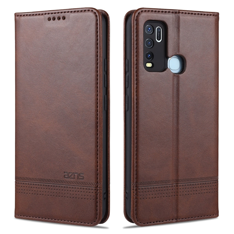 AZNS Custodia in pelle a vibrazione orizzontale con struttura in vitello magnetico con slot per carte, supporto e portafoglio, For vivo X30 / X30 Pro, For vivo X50 / X50 Pro, For vivo Y50, For vivo Z6