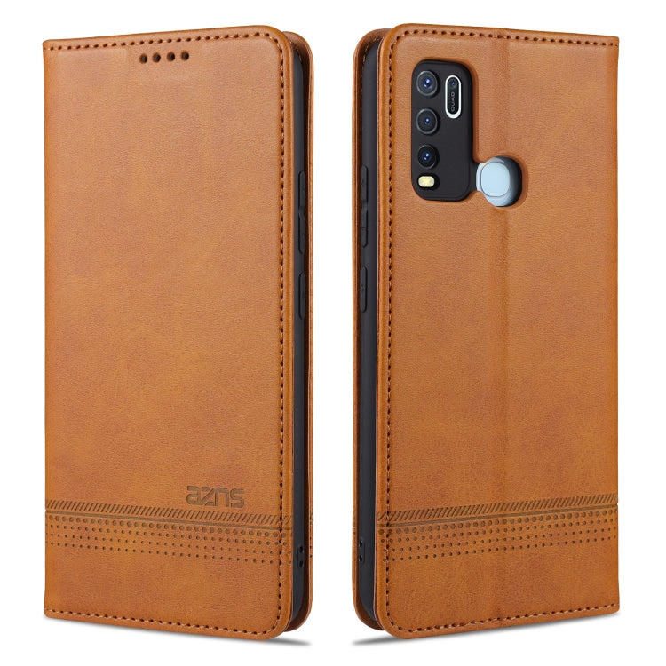 AZNS Custodia in pelle a vibrazione orizzontale con struttura in vitello magnetico con slot per carte, supporto e portafoglio, For vivo X30 / X30 Pro, For vivo X50 / X50 Pro, For vivo Y50, For vivo Z6