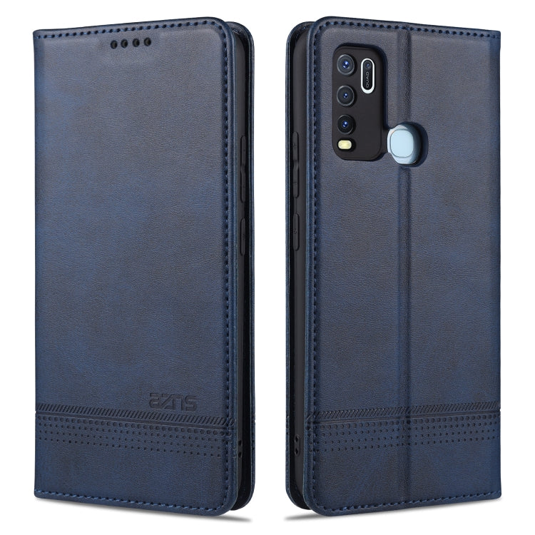 AZNS Custodia in pelle a vibrazione orizzontale con struttura in vitello magnetico con slot per carte, supporto e portafoglio, For vivo X30 / X30 Pro, For vivo X50 / X50 Pro, For vivo Y50, For vivo Z6