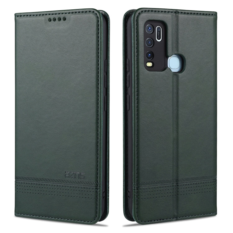 AZNS Custodia in pelle a vibrazione orizzontale con struttura in vitello magnetico con slot per carte, supporto e portafoglio, For vivo X30 / X30 Pro, For vivo X50 / X50 Pro, For vivo Y50, For vivo Z6