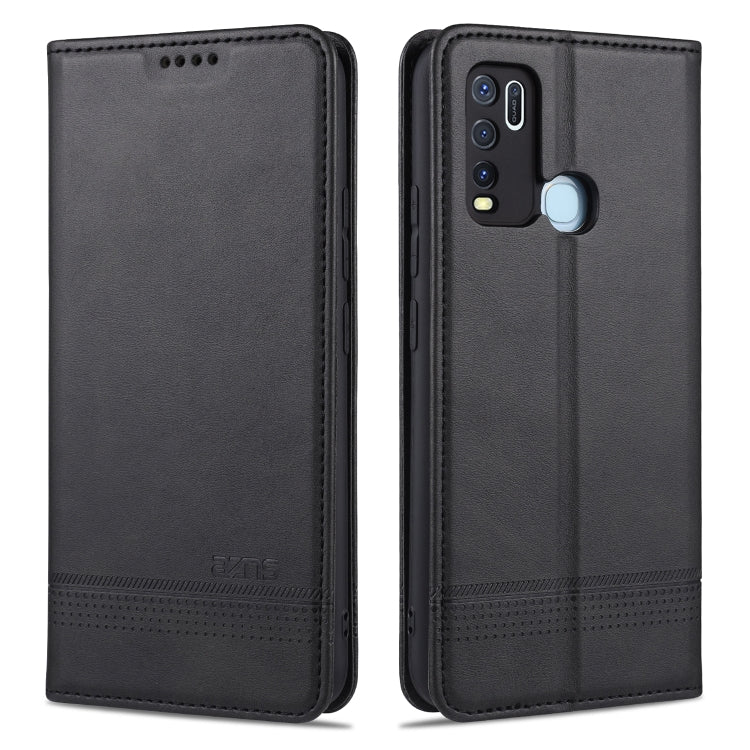 AZNS Custodia in pelle a vibrazione orizzontale con struttura in vitello magnetico con slot per carte, supporto e portafoglio, For vivo X30 / X30 Pro, For vivo X50 / X50 Pro, For vivo Y50, For vivo Z6