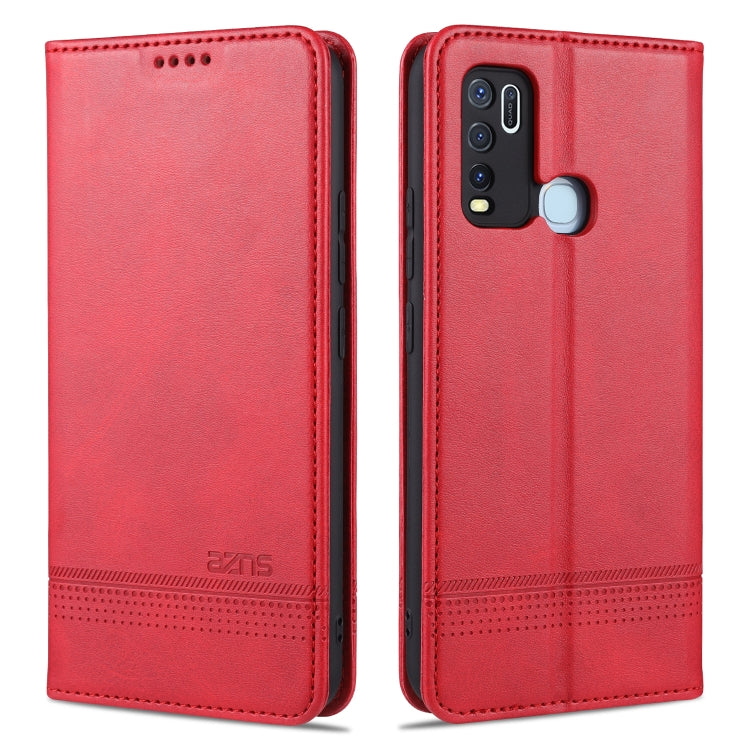 AZNS Custodia in pelle a vibrazione orizzontale con struttura in vitello magnetico con slot per carte, supporto e portafoglio, For vivo X30 / X30 Pro, For vivo X50 / X50 Pro, For vivo Y50, For vivo Z6