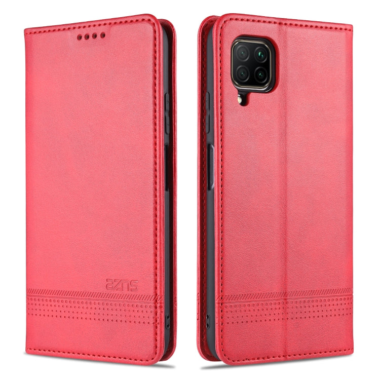 AZNS Custodia in pelle a vibrazione orizzontale con struttura in vitello magnetico con slot per carte, supporto e portafoglio, For Huawei P40 Lite / nova 6 SE, For Huawei Honor V30