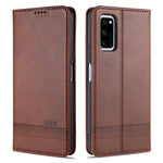 AZNS Custodia in pelle a vibrazione orizzontale con struttura in vitello magnetico con slot per carte, supporto e portafoglio, For Huawei P40 Lite / nova 6 SE, For Huawei Honor V30