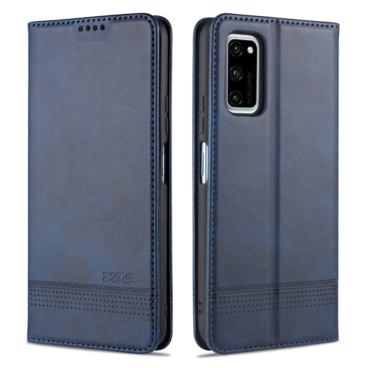 AZNS Custodia in pelle a vibrazione orizzontale con struttura in vitello magnetico con slot per carte, supporto e portafoglio, For Huawei P40 Lite / nova 6 SE, For Huawei Honor V30