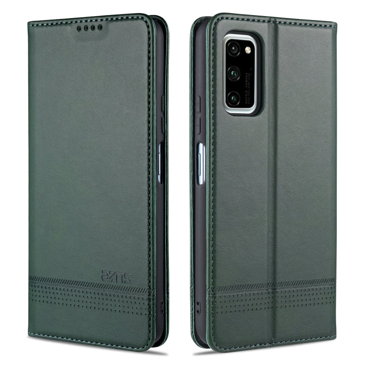 AZNS Custodia in pelle a vibrazione orizzontale con struttura in vitello magnetico con slot per carte, supporto e portafoglio, For Huawei P40 Lite / nova 6 SE, For Huawei Honor V30