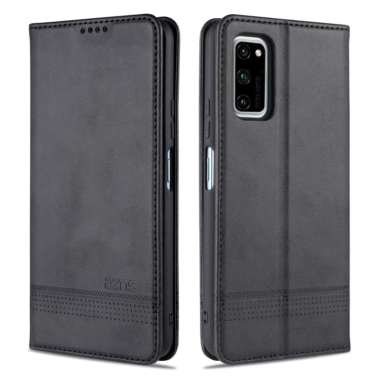 AZNS Custodia in pelle a vibrazione orizzontale con struttura in vitello magnetico con slot per carte, supporto e portafoglio, For Huawei P40 Lite / nova 6 SE, For Huawei Honor V30