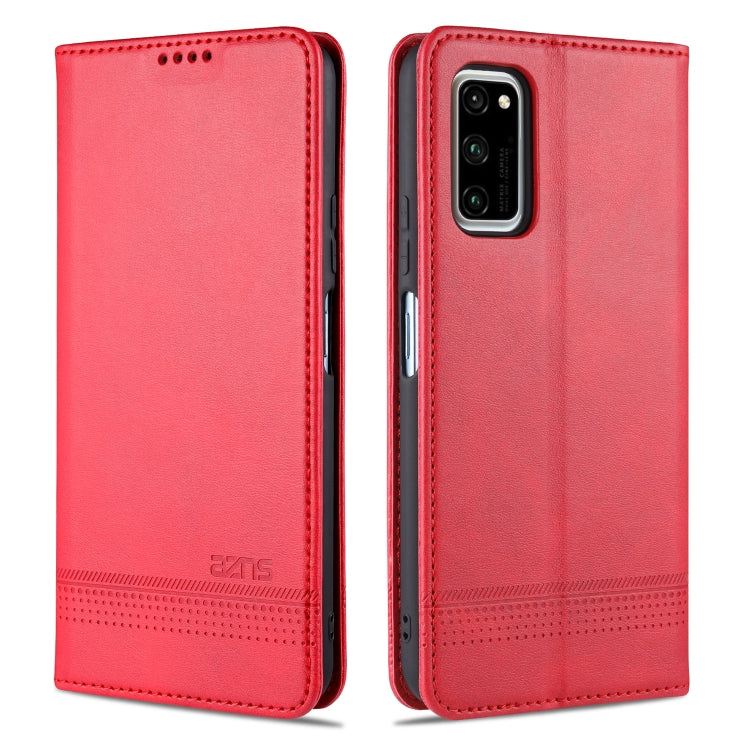 AZNS Custodia in pelle a vibrazione orizzontale con struttura in vitello magnetico con slot per carte, supporto e portafoglio, For Huawei P40 Lite / nova 6 SE, For Huawei Honor V30