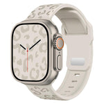 Cinturino per orologio in silicone con fibbia concava a fantasia leopardata., For Apple Watch 46mm / 49mm / 45mm / 44mm, For Apple Watch 42mm / 41mm / 40mm / 38mm