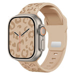Cinturino per orologio in silicone con fibbia concava a fantasia leopardata., For Apple Watch 46mm / 49mm / 45mm / 44mm, For Apple Watch 42mm / 41mm / 40mm / 38mm
