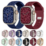 Cinturino per orologio in silicone con fibbia concava a fantasia leopardata., For Apple Watch 46mm / 49mm / 45mm / 44mm, For Apple Watch 42mm / 41mm / 40mm / 38mm