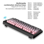 HXSJ L400 Three-mode Wireless RGB Light Thin Film 81 Keys Keyboard
