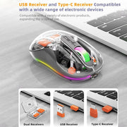 HXSJ M333 Three Modes Transparent Wireless Mouse