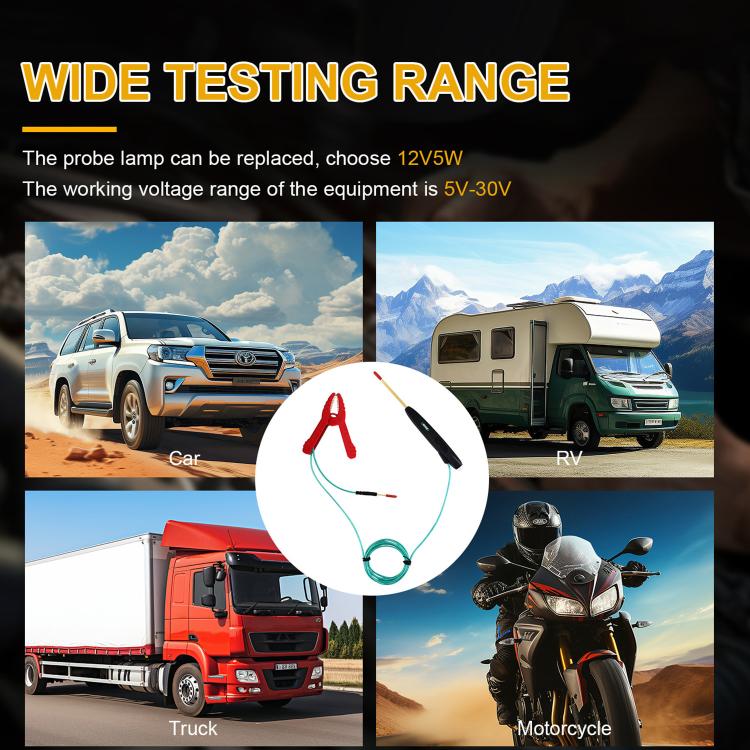 Vgate VT100 Tester multifunzione per circuiti elettrici auto, sonda di tensione a penna, VT100