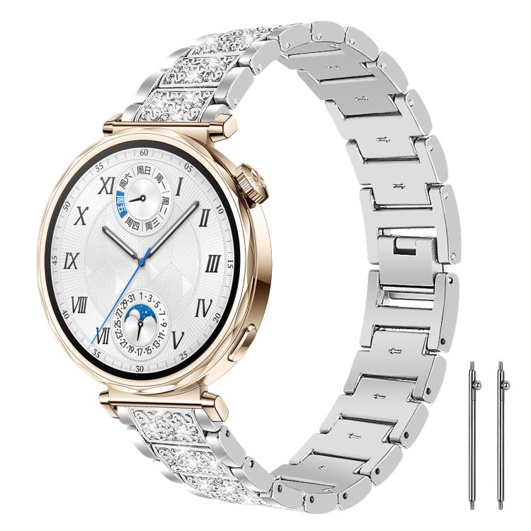 Cinturino per orologio in acciaio con diamanti xDfind, 20mm For Amazfit Active 2 / GTS4 Mini, 22mm For Huawei Watch GT5/GT5 Pro/4/4 Pro, 22mm For Fossil Gen 5 Carlyle/Julianna/Garrett, 12mm