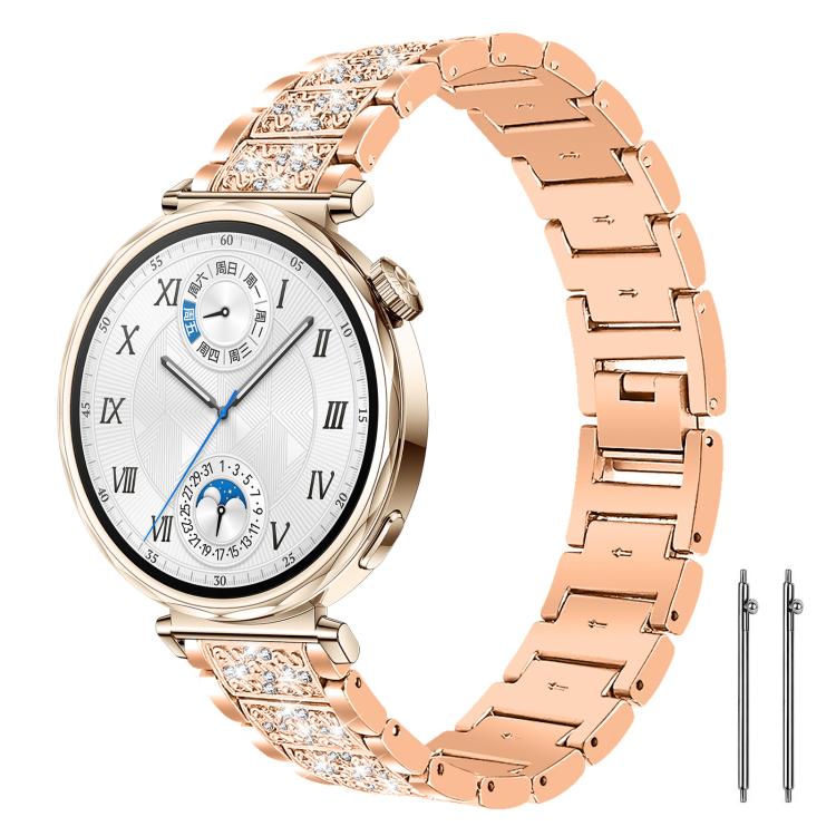 Cinturino per orologio in acciaio con diamanti xDfind, 20mm For Amazfit Active 2 / GTS4 Mini, 22mm For Huawei Watch GT5/GT5 Pro/4/4 Pro, 22mm For Fossil Gen 5 Carlyle/Julianna/Garrett, 12mm