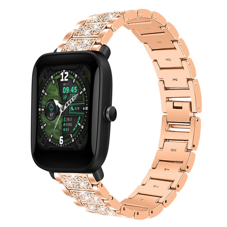 Cinturino per orologio in acciaio con diamanti xDfind, 22mm For Amazfit GTR 4/3/3 Pro/Bip6/Bip5, 20mm For Amazfit Bip U / Lite / Bip 3 Pro, 20mm For Amazfit GTS4 mini/GTS3/2/2E/GT2 mini, 18mm For Huawei GT5/GT4 41mm / OPPO Watch X2 Mini                ...