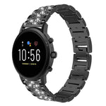 Cinturino per orologio in acciaio con diamanti xDfind, 20mm For Amazfit Active 2 / GTS4 Mini, 22mm For Huawei Watch GT5/GT5 Pro/4/4 Pro, 22mm For Fossil Gen 5 Carlyle/Julianna/Garrett, 12mm