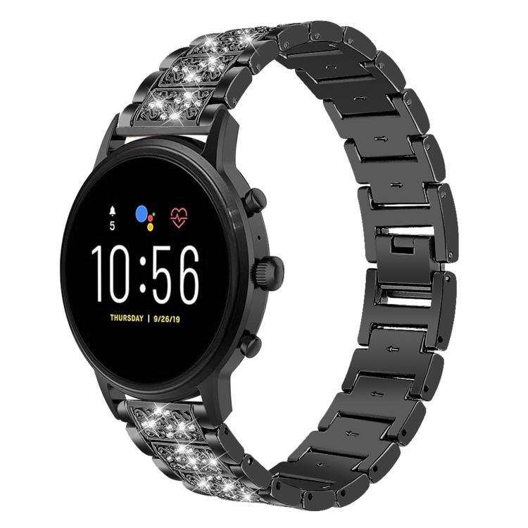 Cinturino per orologio in acciaio con diamanti xDfind, 20mm For Amazfit Active 2 / GTS4 Mini, 22mm For Huawei Watch GT5/GT5 Pro/4/4 Pro, 22mm For Fossil Gen 5 Carlyle/Julianna/Garrett, 12mm