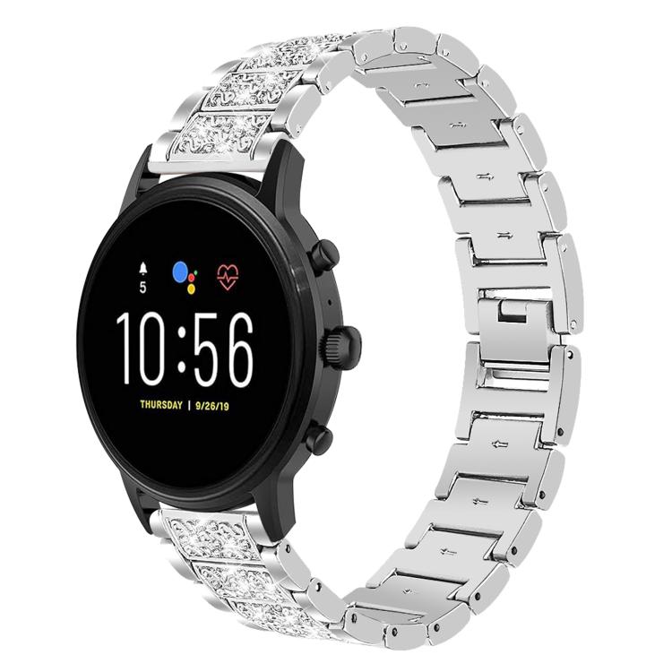 Cinturino per orologio in acciaio con diamanti xDfind, 20mm For Amazfit Active 2 / GTS4 Mini, 22mm For Huawei Watch GT5/GT5 Pro/4/4 Pro, 22mm For Fossil Gen 5 Carlyle/Julianna/Garrett, 12mm