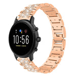 Cinturino per orologio in acciaio con diamanti xDfind, 20mm For Amazfit Active 2 / GTS4 Mini, 22mm For Huawei Watch GT5/GT5 Pro/4/4 Pro, 22mm For Fossil Gen 5 Carlyle/Julianna/Garrett, 12mm