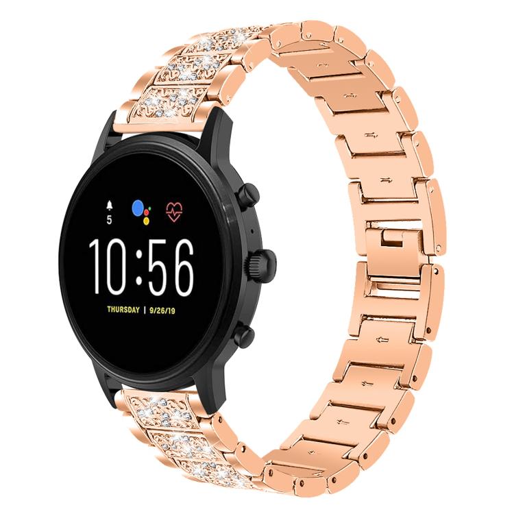 Cinturino per orologio in acciaio con diamanti xDfind, 20mm For Amazfit Active 2 / GTS4 Mini, 22mm For Huawei Watch GT5/GT5 Pro/4/4 Pro, 22mm For Fossil Gen 5 Carlyle/Julianna/Garrett, 12mm