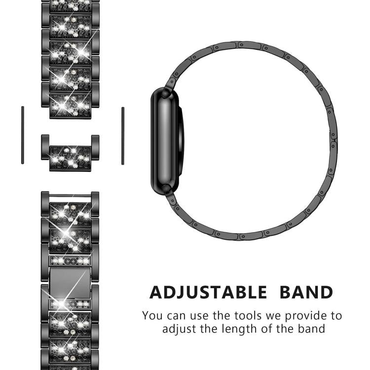 Cinturino per orologio in acciaio con diamanti xDfind, 20mm For Amazfit Active 2 / GTS4 Mini, 22mm For Huawei Watch GT5/GT5 Pro/4/4 Pro, 22mm For Fossil Gen 5 Carlyle/Julianna/Garrett, 12mm