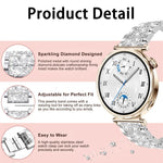Cinturino per orologio in acciaio con diamanti xDfind, 20mm For Amazfit Active 2 / GTS4 Mini, 22mm For Huawei Watch GT5/GT5 Pro/4/4 Pro, 22mm For Fossil Gen 5 Carlyle/Julianna/Garrett, 12mm