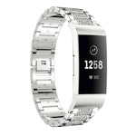 Cinturino per orologio in acciaio inossidabile con diamanti xDfind, For Fitbit Charge 6 / 5 18mm, For Fitbit Inspire 3 12mm, For Fitbit Versa 4 / 3 / Sense2 / 1 20mm, For Fitbit Luxe / Special Edition 12mm, For Fitbit Inspire 2 / Ace 3 14mm            ...